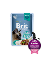 Brit пауч для кошек филе говядины в соусе (80200)