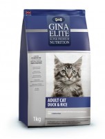 Джина Элит Gina Cat Elite Duck&Riсe для взрослых кошек с уткой и рисом