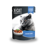 Джина X-CAT пауч для кошек сельдь и форель в соусе (89235)