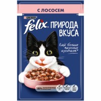 Felix Природа вкуса для взрослых кошек с лососем, пауч (44628)