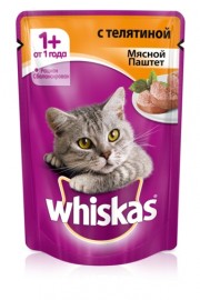 Whiskas для кошек паштет с телятиной - Whiskas_meat_pate_veal_CIG_85g_Front.jpg