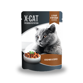 Джина X-CAT пауч для кошек утка и печень в соусе (89234) - Джина X-CAT пауч для кошек утка и печень в соусе (89234)