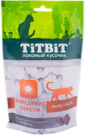 TiTBiT хрустящие подушечки с говядиной для выведения шерсти кошек - TiTBiT хрустящие подушечки с говядиной для выведения шерсти кошек