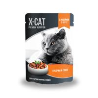 Джина X-CAT пауч для стерилизованных кошек индейка в соусе (89236)