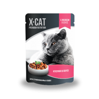 Джина X-CAT пауч для стерилизованных кошек лосось в соусе (89237)