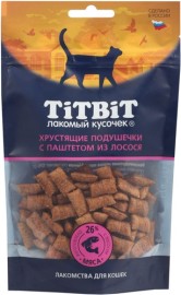 TiTBiT хрустящие подушечки с паштетом из лосося для кошкек - TiTBiT хрустящие подушечки с паштетом из лосося для кошкек