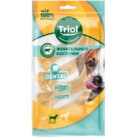 Triol DENTAL косточки жевательные 10см упаковка 4шт - Triol DENTAL косточки жевательные 10см упаковка 4шт