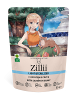 Zillii Light/Sterilized (Зилли пауч для страдающих лишним весом и стерилизованных кошек с лососем в соусе)