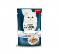 Gourmet Перл Соус Де-люкс для кошек с телятиной в роскошном соусе, Пауч