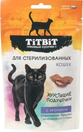 TiTBiT хрустящие подушечки с кроликом для стерилизованных кошек - TiTBiT хрустящие подушечки с кроликом для стерилизованных кошек