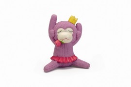 Игрушка для собак "Обезьянка" розовая, 14см. 39738 (621140) - 39738 обезьянка.jpg