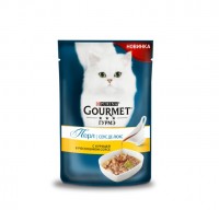 Gourmet Перл Соус Де-люкс для кошек с курицей в роскошном соусе, Пауч, 85 г (613408)