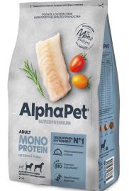 AlphaPet MONOPROTEIN (Альфа Пет Монобелковый для взрослых собак средних и крупных пород из белой рыбы) - AlphaPet MONOPROTEIN (Альфа Пет Монобелковый для взрослых собак средних и крупных пород из белой рыбы)