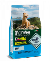 Корм Monge BWild Dog Grain Free Mini Adult Acciughe (Монж беззерновой из анчоуса с картофелем и горохом для взрослых собак мелких пород)