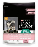 Акция! Pro Plan Adult Small&Mini OptiDerma Slmon (Проплан корм для собак мелких и карликовых пород с чувствительной кожей лосось и рис) 700гр + пауч (208960)