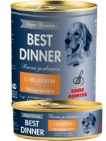 Best Dinner Super Premium (Бест Диннер консервы для собак и щенков с 6 месяцев мясные деликатесы с индейкой)