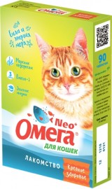 Омега Neo+ Лакомство мультивитаминное для кошек Крепкое здоровье с морскими водорослями (84046) - Омега Neo+ Лакомство мультивитаминное для кошек Крепкое здоровье с морскими водорослями (84046)