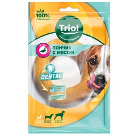 Triol DENTAL пончик жевательный с мясом утки 10см - Triol DENTAL пончик жевательный с мясом утки 10см