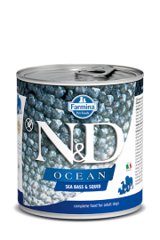 N&D DOG OCEAN SEA BASS & SQUID (Фармина Н&Д оушен консервы для собак с сибасом и кальмаром) - N&D DOG OCEAN SEA BASS & SQUID (Фармина Н&Д оушен консервы для собак с сибасом и кальмаром)