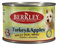 Berkley (Беркли) 75001 консервы для собак №3 Индейка с яблоками 200г (37016)