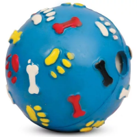 Triol игрушка для собак мяч-погремушка с лапками и косточками из литой резины