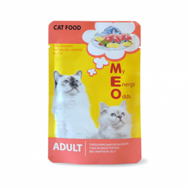 Ме-О Adult пауч для кошек Тунец и Красный окунь в желе - Ме-О Adult пауч для кошек Тунец и Красный окунь в желе