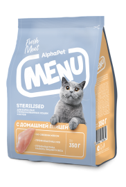 AlphaPet MENU (Альфа Пет Меню для стерилизованных кошек и котов с домашней Птицей) - AlphaPet MENU (Альфа Пет Меню для стерилизованных кошек и котов с домашней Птицей)