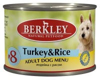 Berkley (Беркли) 75004 консервы для собак №8 Индейка с рисом 200г (37017)