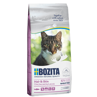 BOZITA HAIR & SKIN WHEAT FREE SALMON сухой корм для взрослых и растущих кошек, для здоровой кожи и блестящей шерсти с лососем без пшеницы