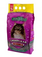 Наполнитель комкующийся Сибирская кошка "Экстра" для длинношерстных кошек