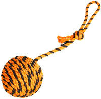 Доглайк игрушка для собак Мяч Броник с ручкой оранжевый-черный
