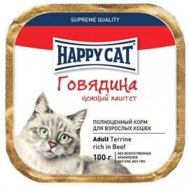 Happy cat Adult Terrine rich in Beef (Хэппи кэт, паштет с говядиной) - Happy cat Adult Terrine rich in Beef (Хэппи кэт, паштет с говядиной)