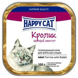 Happy cat Adult Terrine with Rabbit (Хэппи кэт, паштет с кроликом) - Happy cat Adult Terrine with Rabbit (Хэппи кэт, паштет с кроликом)