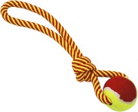 №1 Игрушка для собак "Грейфер веревка плетеная с мячом и ручкой" 32см (83906)