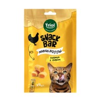 Triol SNACK BAR лакомство для кошек мини-роллы с начинкой из курицы с сыром