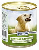 Happy Dog (Хэппи Дог, консервы для собак баранина с сердцем, печенью, рубцом и рисом)