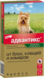 Адвантикс капли от блох и клещей для собак до 4кг - Адвантикс капли от блох и клещей для собак до 4кг