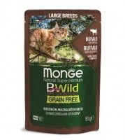 Monge Cat BWild Grain Free (Монж паучи из мяса буйвола с овощами для кошек)