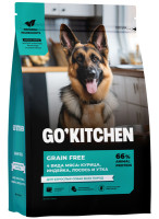 GO'KITCHEN grain free (Гоу Китчен беззерновой корм для взрослых собак всех пород 4 вида мяса с курицей. индейкой, лососем и уткой)