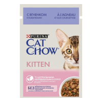 Cat Chow пауч для котят с ягненком и кабачками в соусе