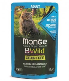 Monge Cat BWild Grain Free (Монж паучи из анчоусов с овощами для кошек) - Monge Cat BWild Grain Free (Монж паучи из анчоусов с овощами для кошек)