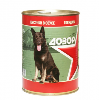 Дозор консервы для собак кусочки в соусе с Говядиной