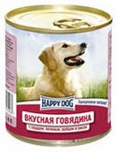 Happy Dog (Хэппи Дог, консервы для собак говядина с сердцем, печенью, рубцом, рисом)