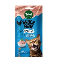 Triol SNACK BAR лакомство для кошек паштет из курицы с тунцом