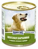 Happy Dog (Хэппи Дог, консервы для собак баранина с сердцем, печенью и рубцом)