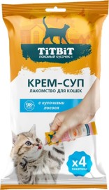 TiTBiT крем-суп с кусочками лосося для кошек - TiTBiT крем-суп с кусочками лосося для кошек
