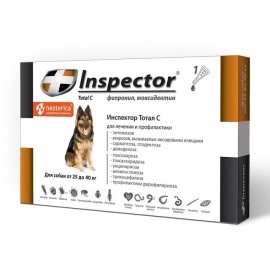 Экопром I205 Инспектор Капли для собак 25-40кг от внешних и внутренних паразитов (47169) - Экопром I205 Инспектор Капли для собак 25-40кг от внешних и внутренних паразитов (47169)