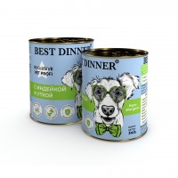 Best Dinner Exclusive (Бест Диннер консервы для собак и щенков с 6 месяцев Профилактика пищевой аллергии с индейкой и уткой)