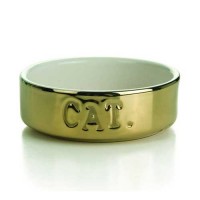Beeztees Миска для кошек керамическая золотая 24896