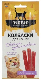 TiTBiT двойное удовольствие колбаски ягненок и индейка для кошек - TiTBiT двойное удовольствие колбаски ягненок и индейка для кошек